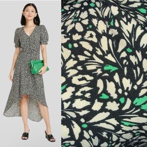 a new day Black and Green Floral High Low Dress